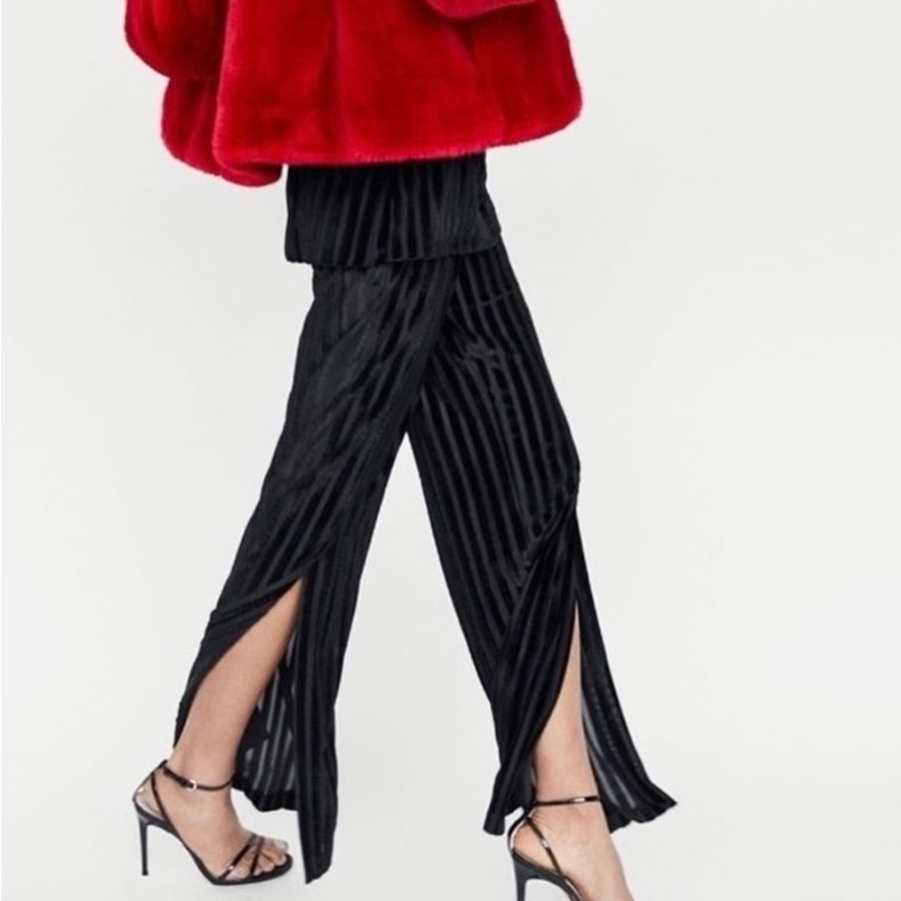 CITRINE Elegant Black Pants with Slits